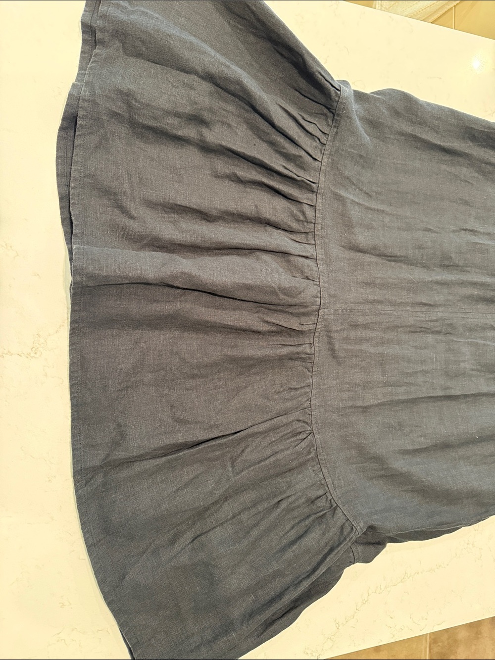 Women's black linen Maxi Sundress - Great quality. Made in Italy. - Picture 6 of 7